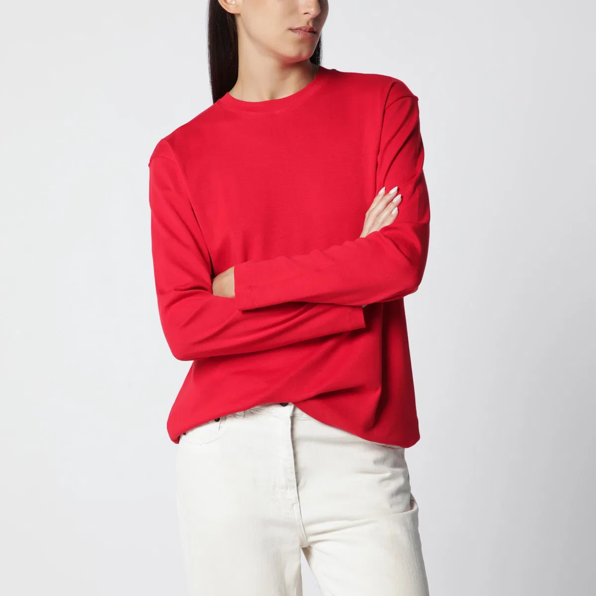 Flore Flore Red Maggie Organic Cotton Long-Sleeve To