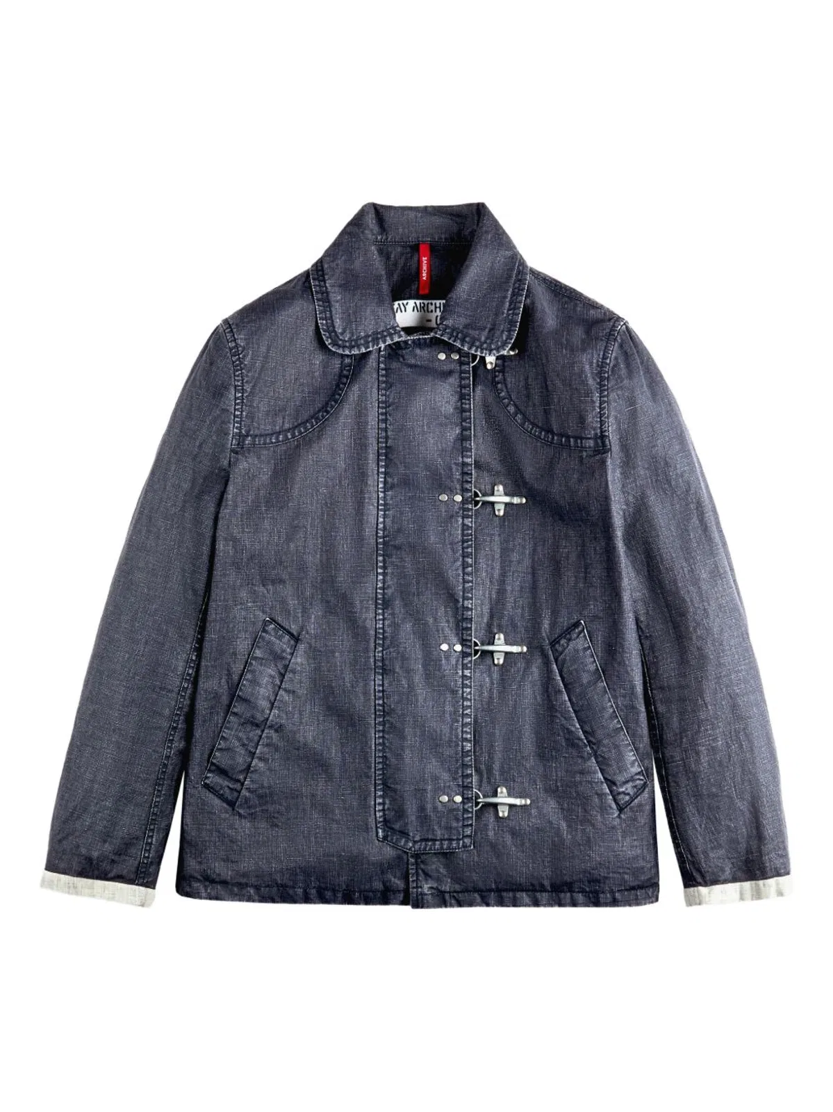Fay Blue Wool Classic-Collar Jacket
