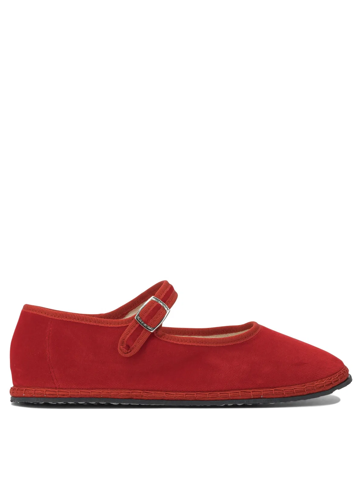 Vibi Venezia Red Velvet Ballerinas