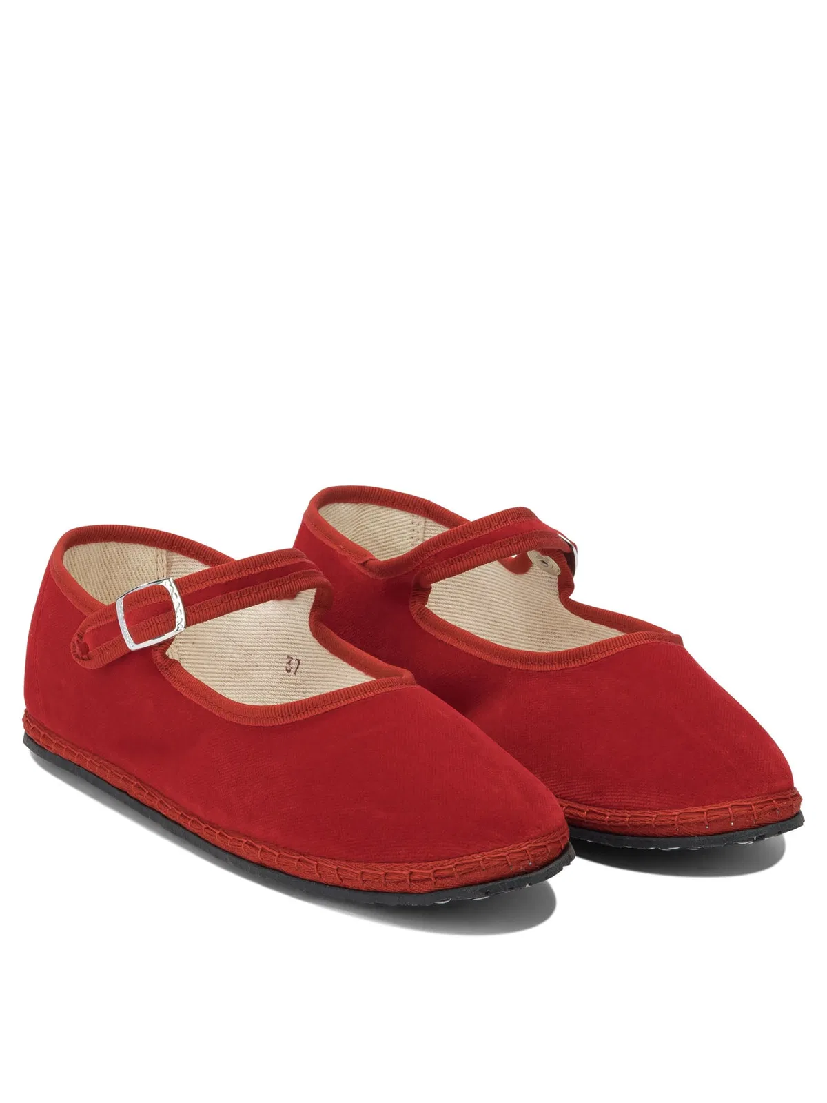 Vibi Venezia Red Velvet Ballerinas