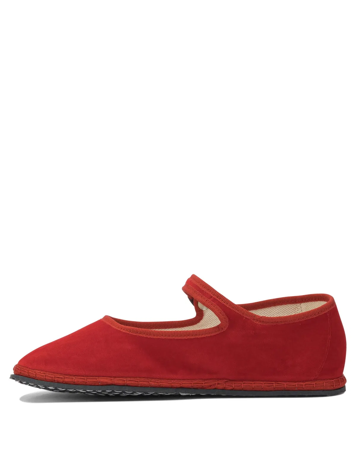 Vibi Venezia Red Velvet Ballerinas