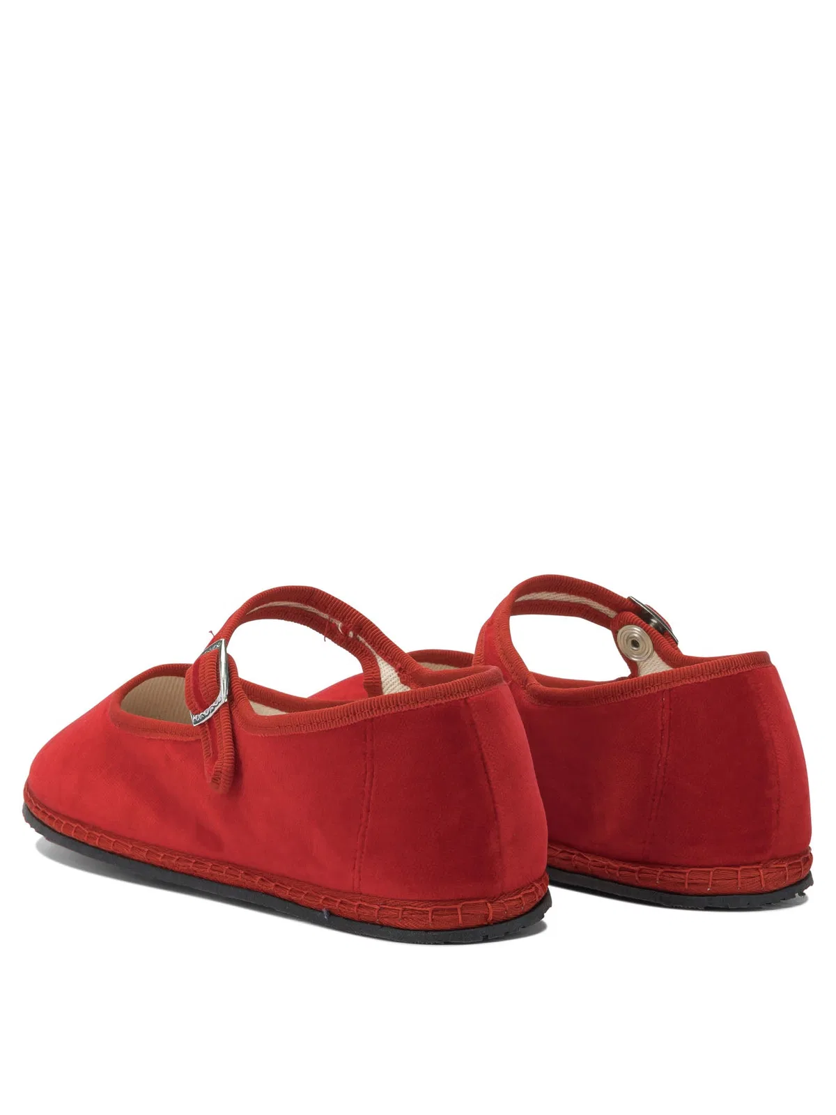 Vibi Venezia Red Velvet Ballerinas
