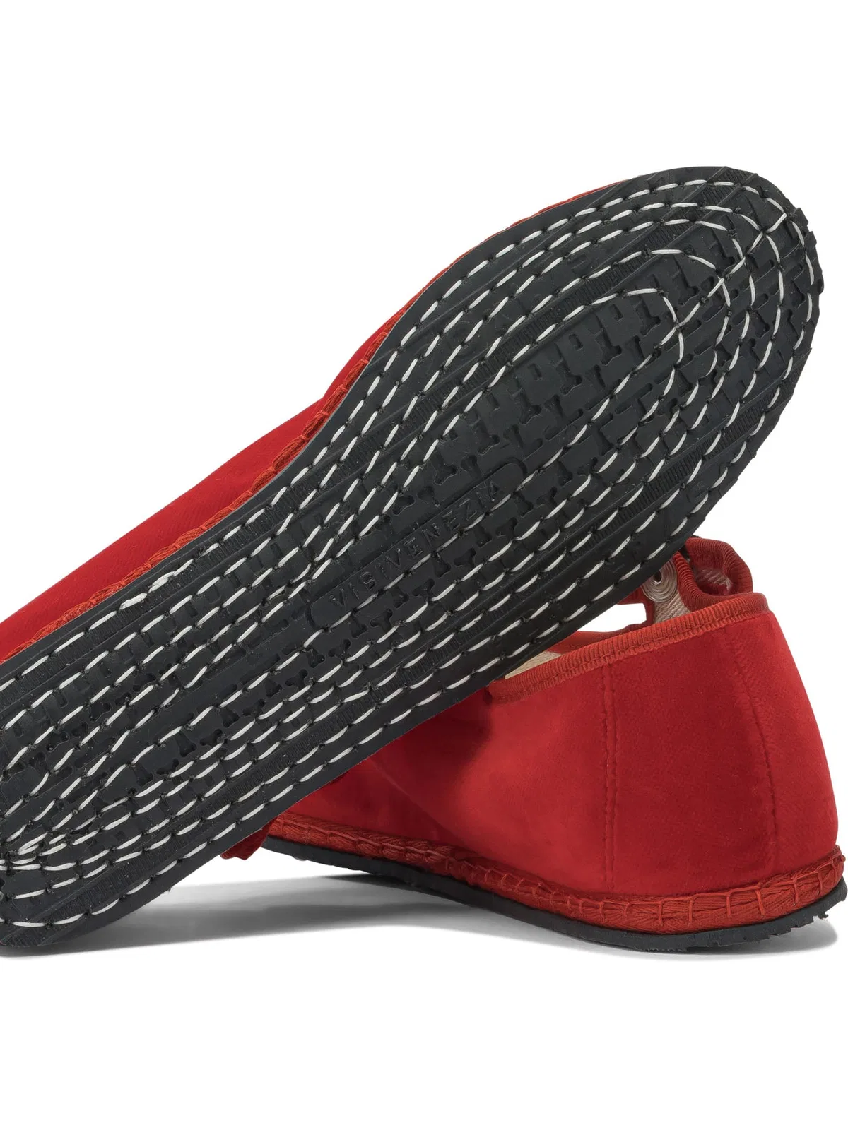 Vibi Venezia Red Velvet Ballerinas