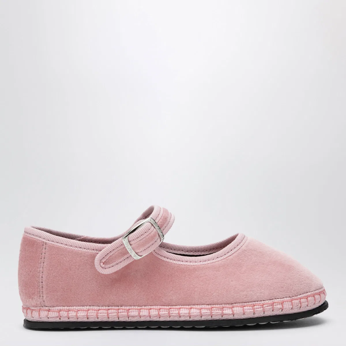 Piedàterre Venezia Pink Velvet Mary Jane Shoes