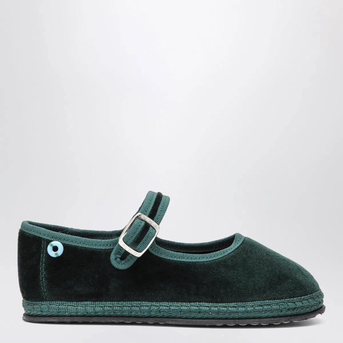 Piedàterre Venezia Carnia Green Mary Jane In Velvet