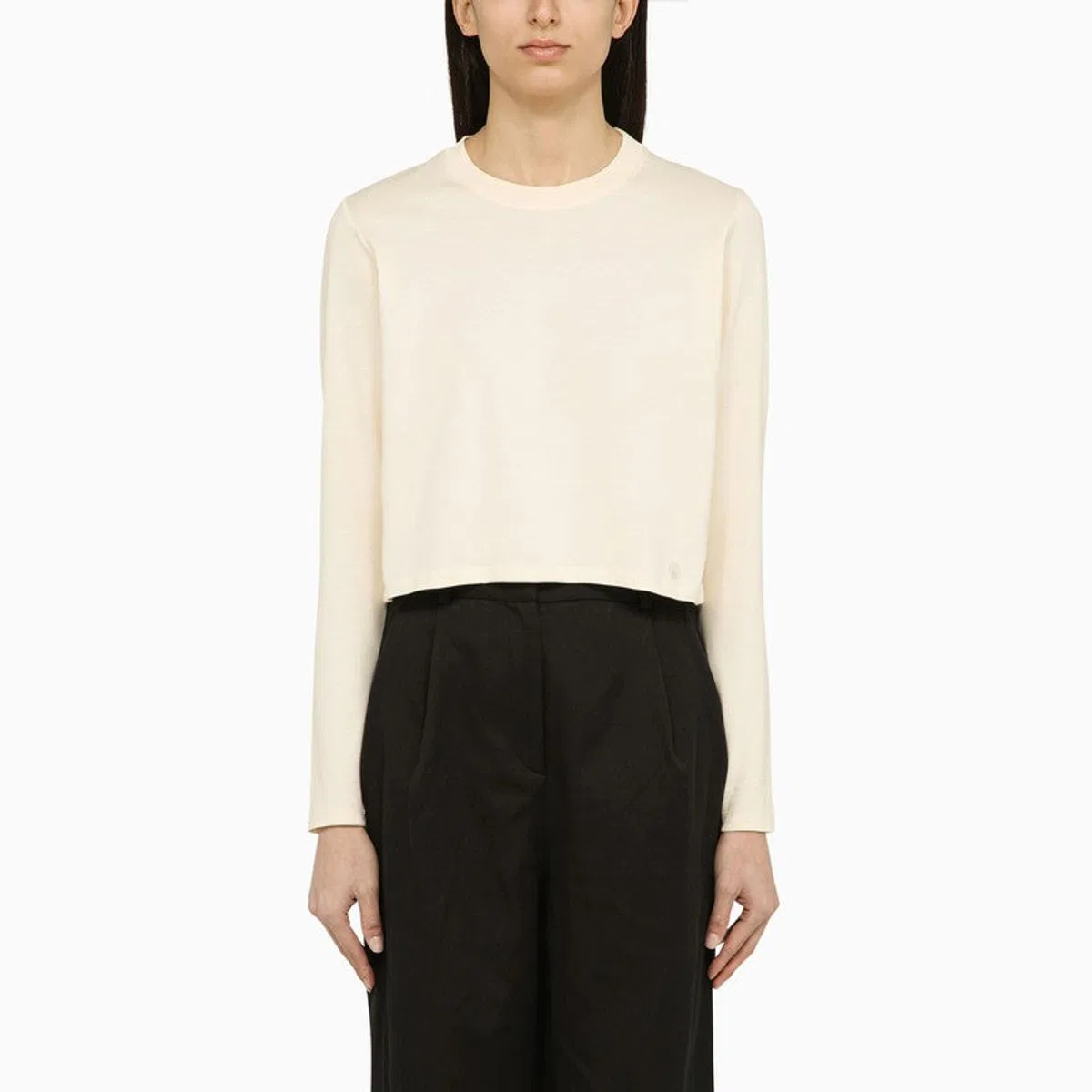 Loulou Studio Ivory Cotton Crew-Neck Jumper