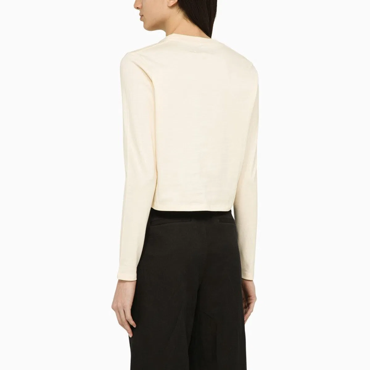 Loulou Studio Ivory Cotton Crew-Neck Jumper