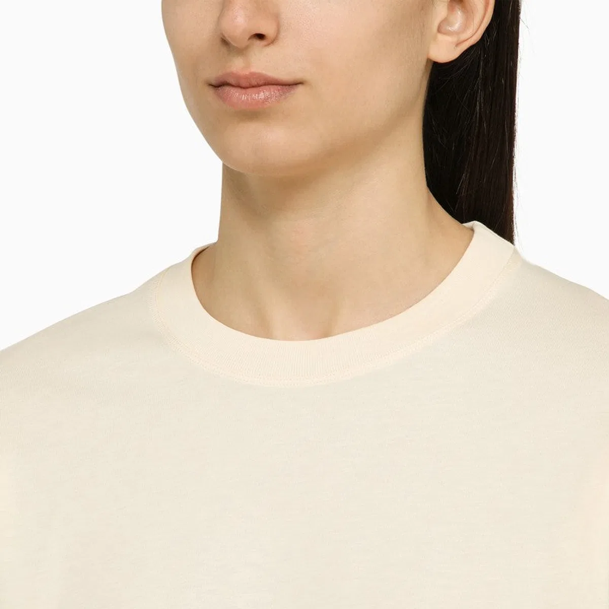 Loulou Studio Ivory Cotton Crew-Neck Jumper