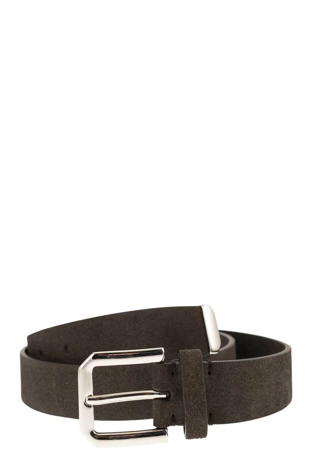 Brunello Cucinelli Inverted Leather Belt With Square Buckle
