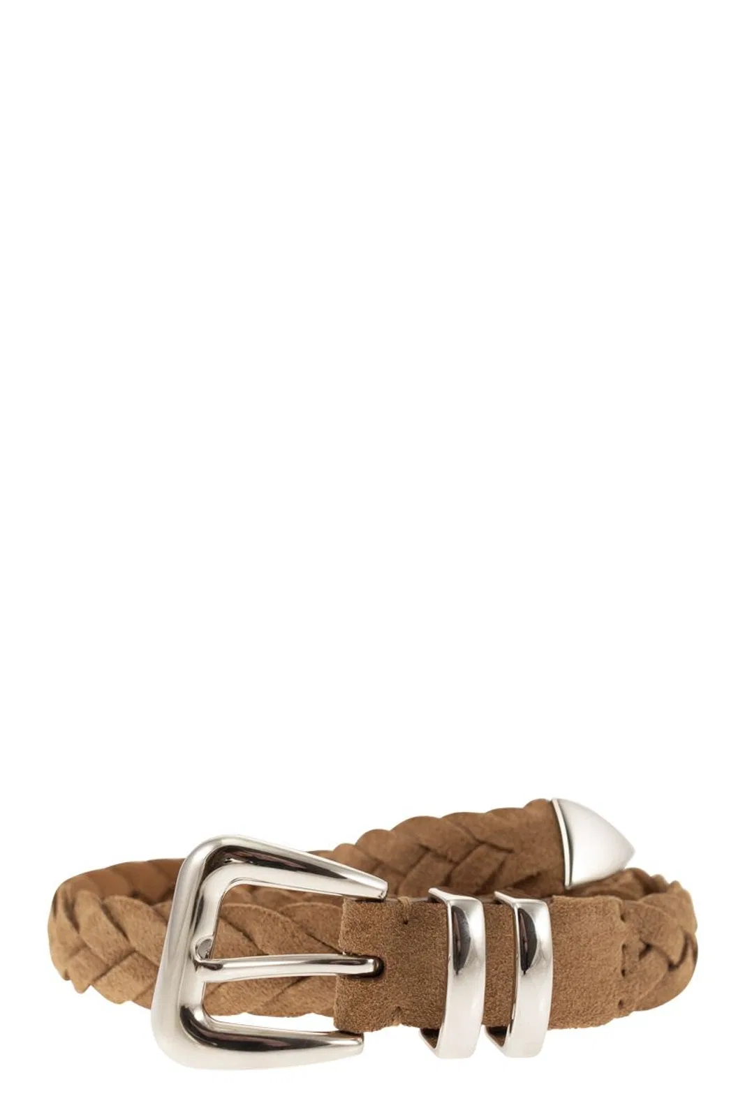 Brunello Cucinelli Reversed Calfskin Belt With Braided Tip