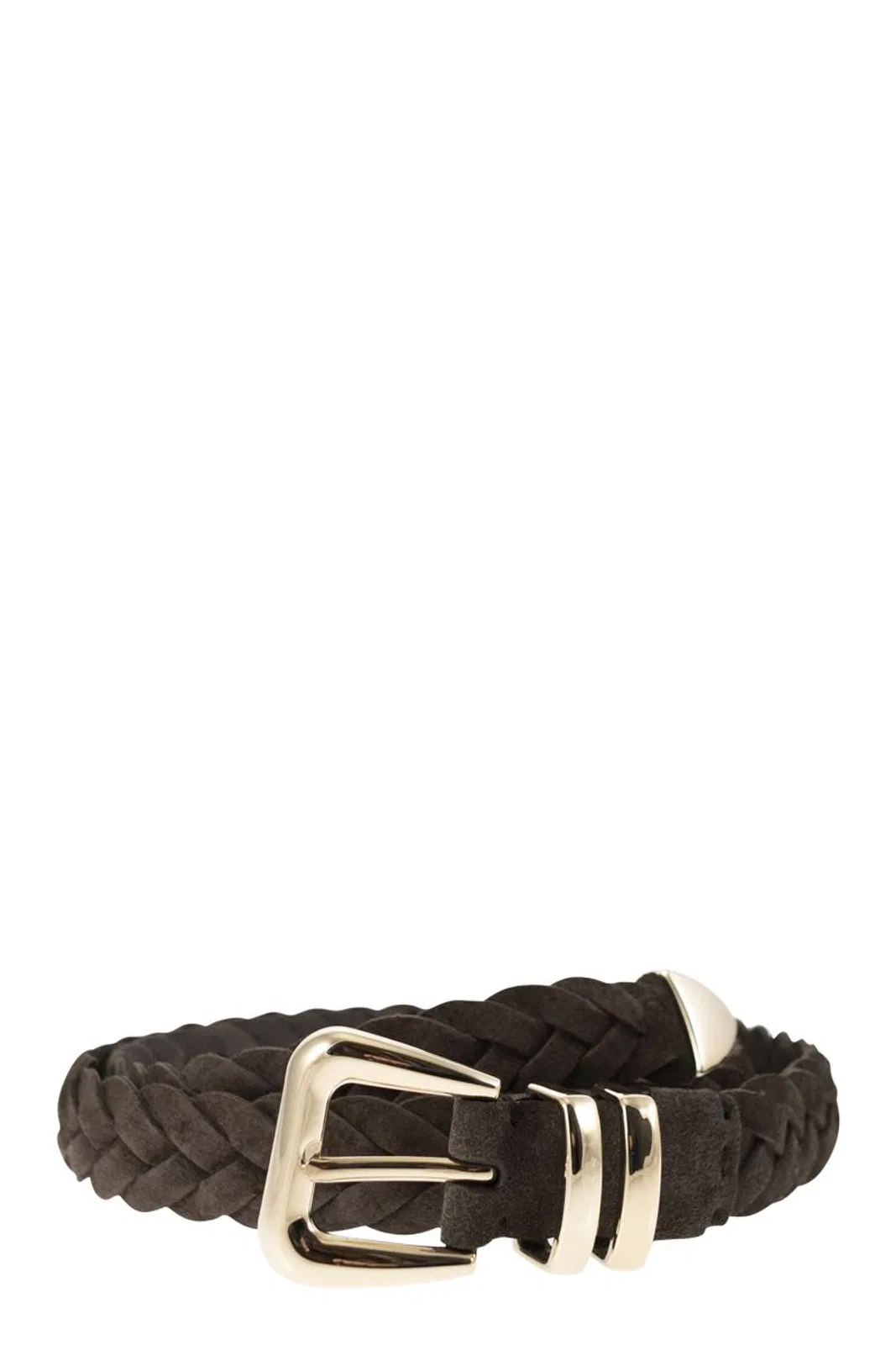 Brunello Cucinelli Reversed Calfskin Belt With Braided Tip