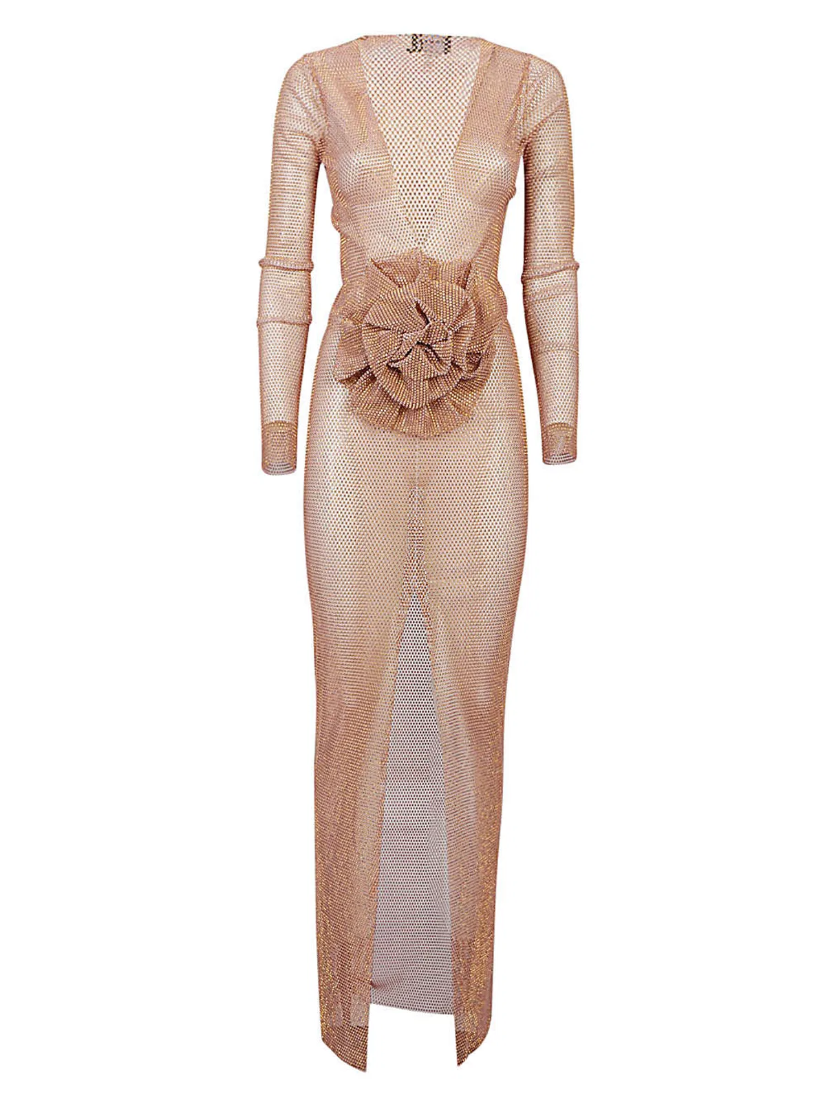 Santa Brands Flower-Applique Long Dress