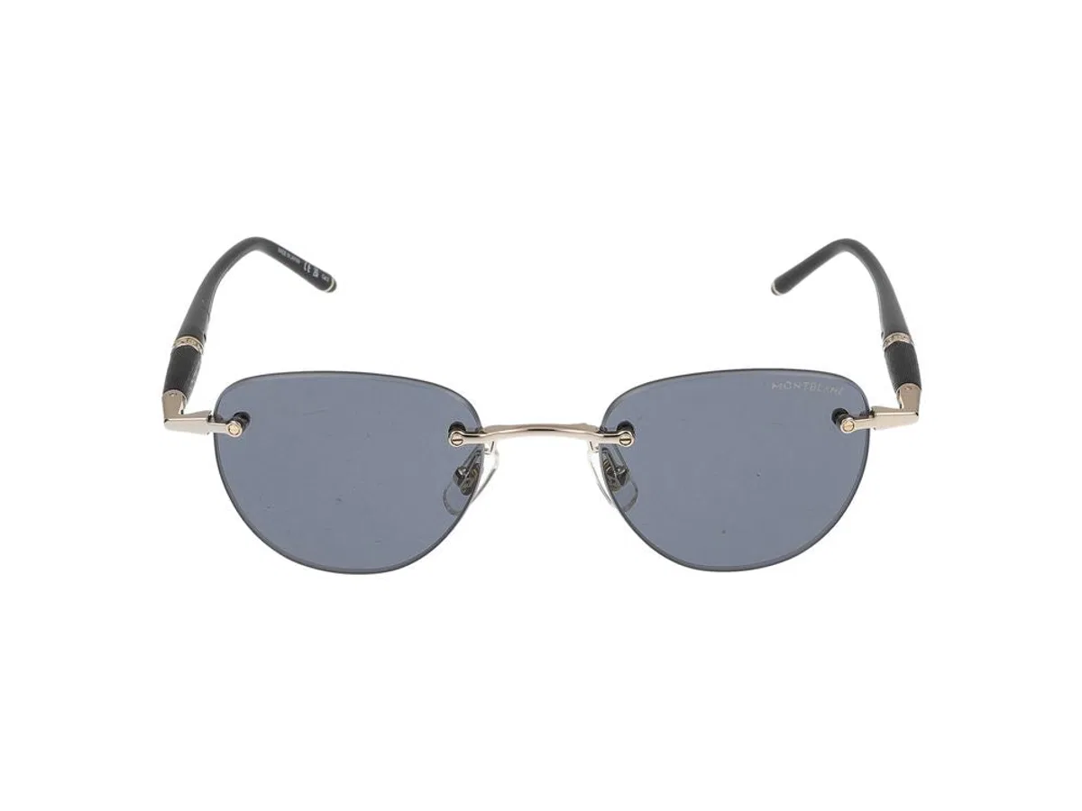 Montblanc Sunglasses Mb0412s 001 Gold Black Grey 4