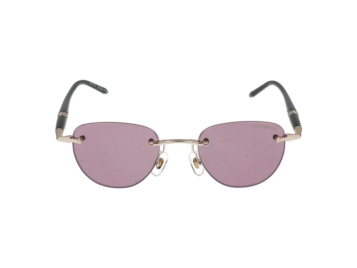 Montblanc Sunglasses Mb0412s 002 Gold Black Violet