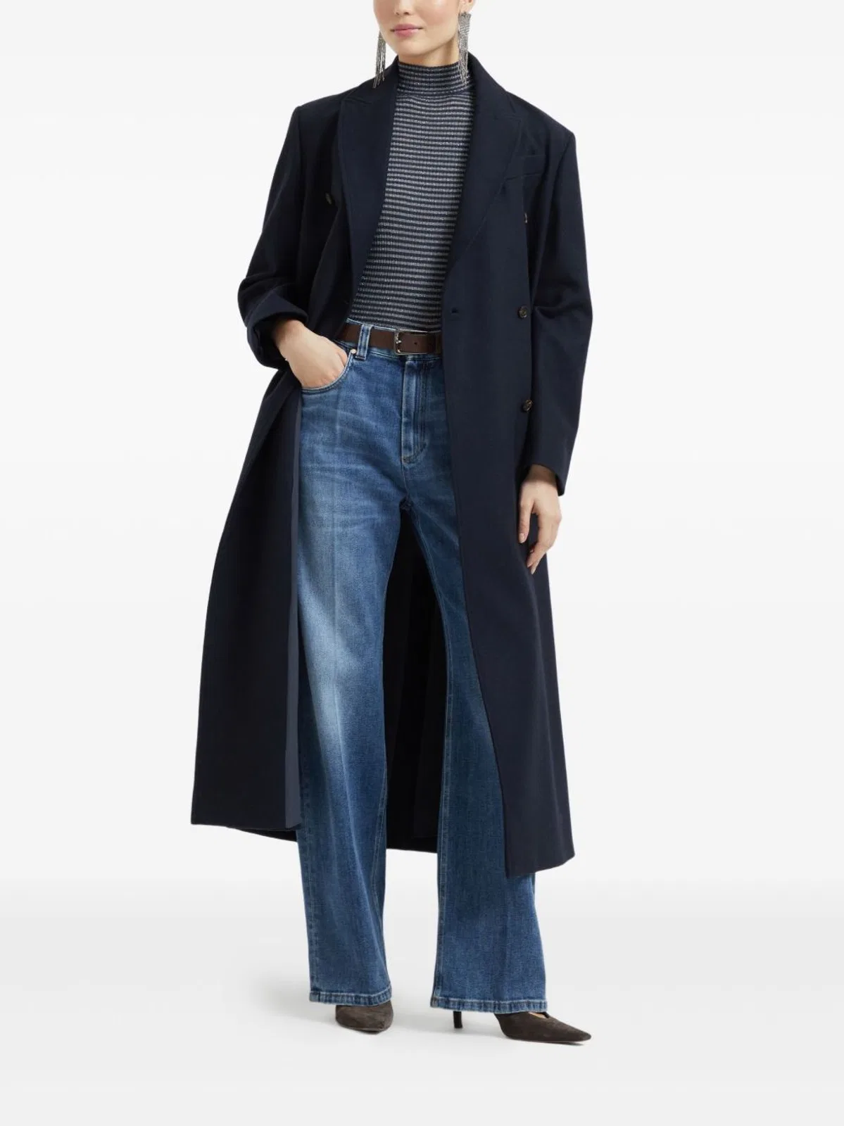 Brunello Cucinelli Wide-Leg Stretch Denim Jeans