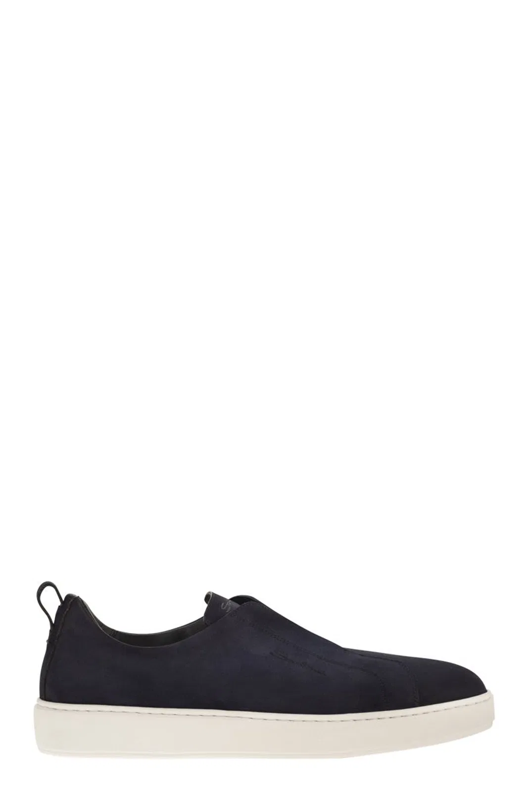 Santoni Suede Leather Slip-On Trainers With Rubb