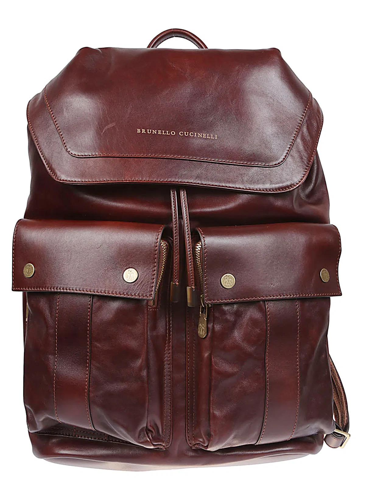 Brunello Cucinelli Leather Backpack With Utility Pockets