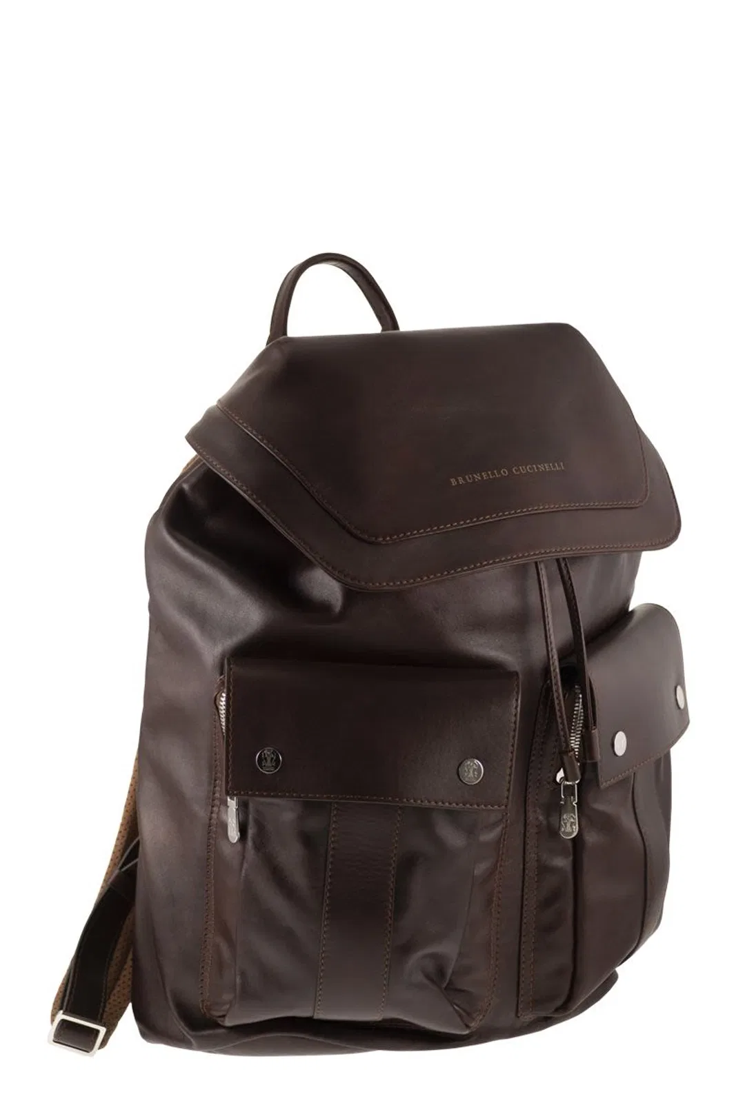 Brunello Cucinelli Leather Backpack With Utility Pockets