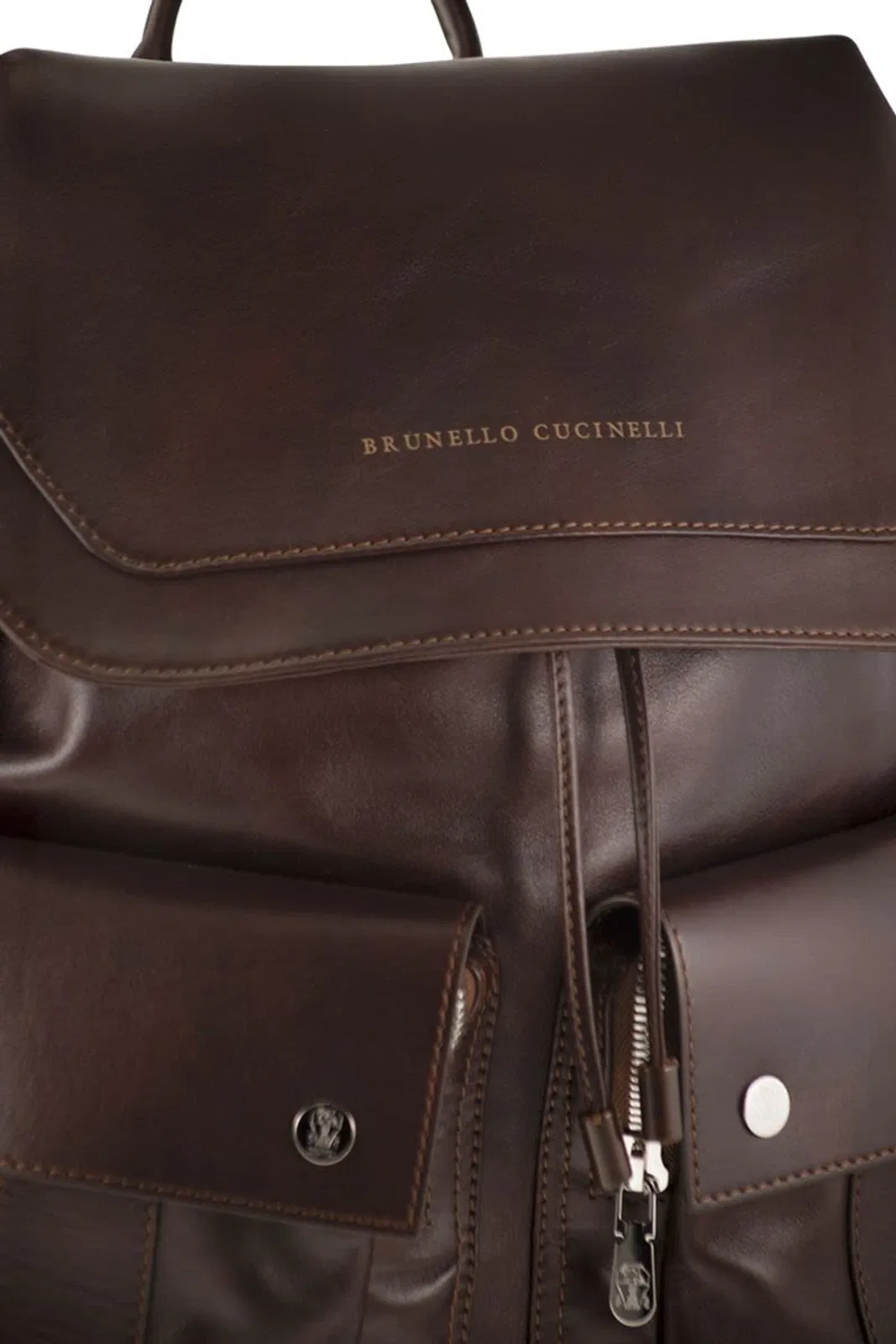 Brunello Cucinelli Leather Backpack With Utility Pockets