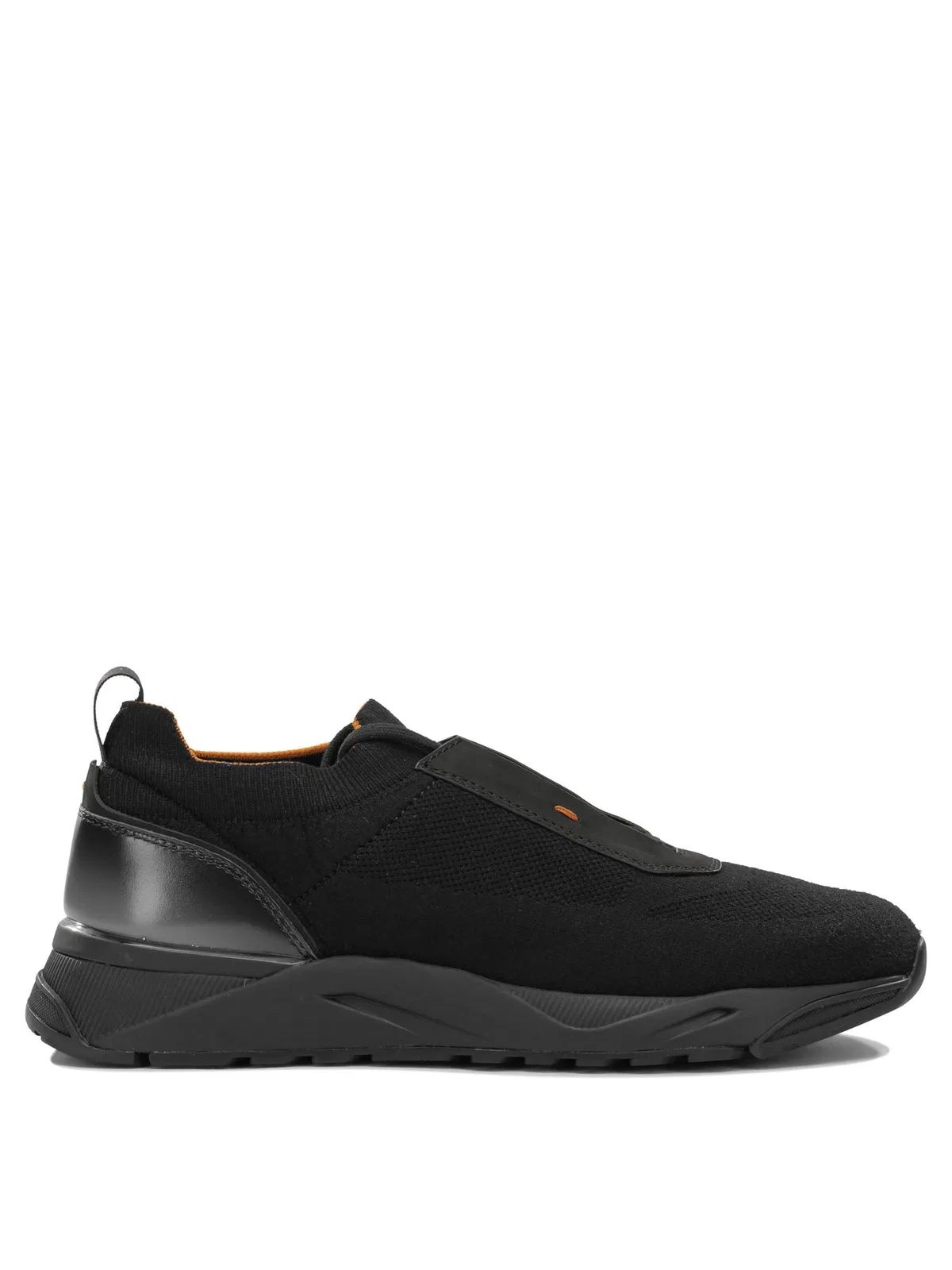Santoni Low-Top Sneakers Made Of Mesh And Leathe
