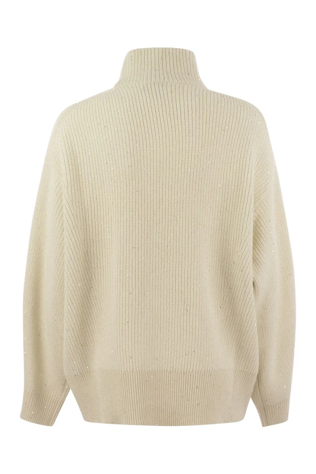 Brunello Cucinelli Wool And Cashmere Rib Sweater With Sequi