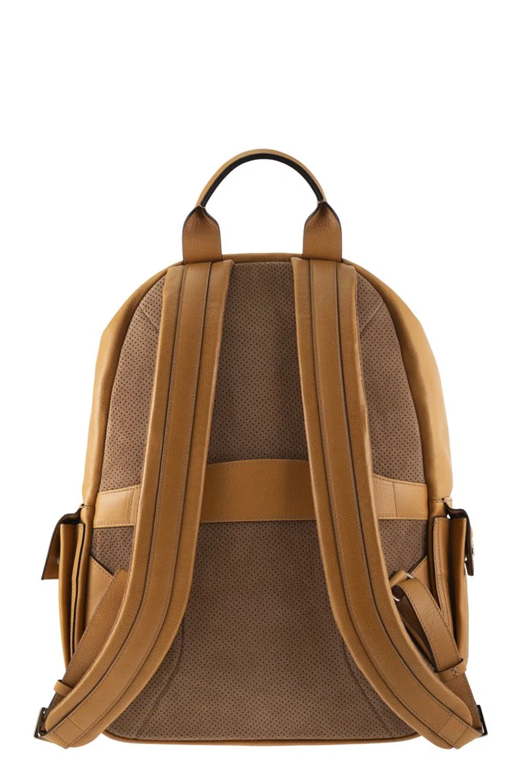 Brunello Cucinelli Grained Leather Backpack With Patch Pock