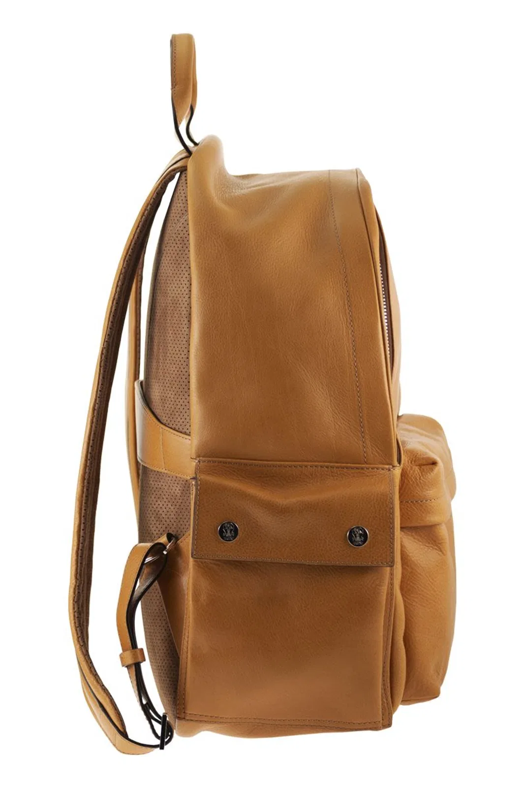 Brunello Cucinelli Grained Leather Backpack With Patch Pock
