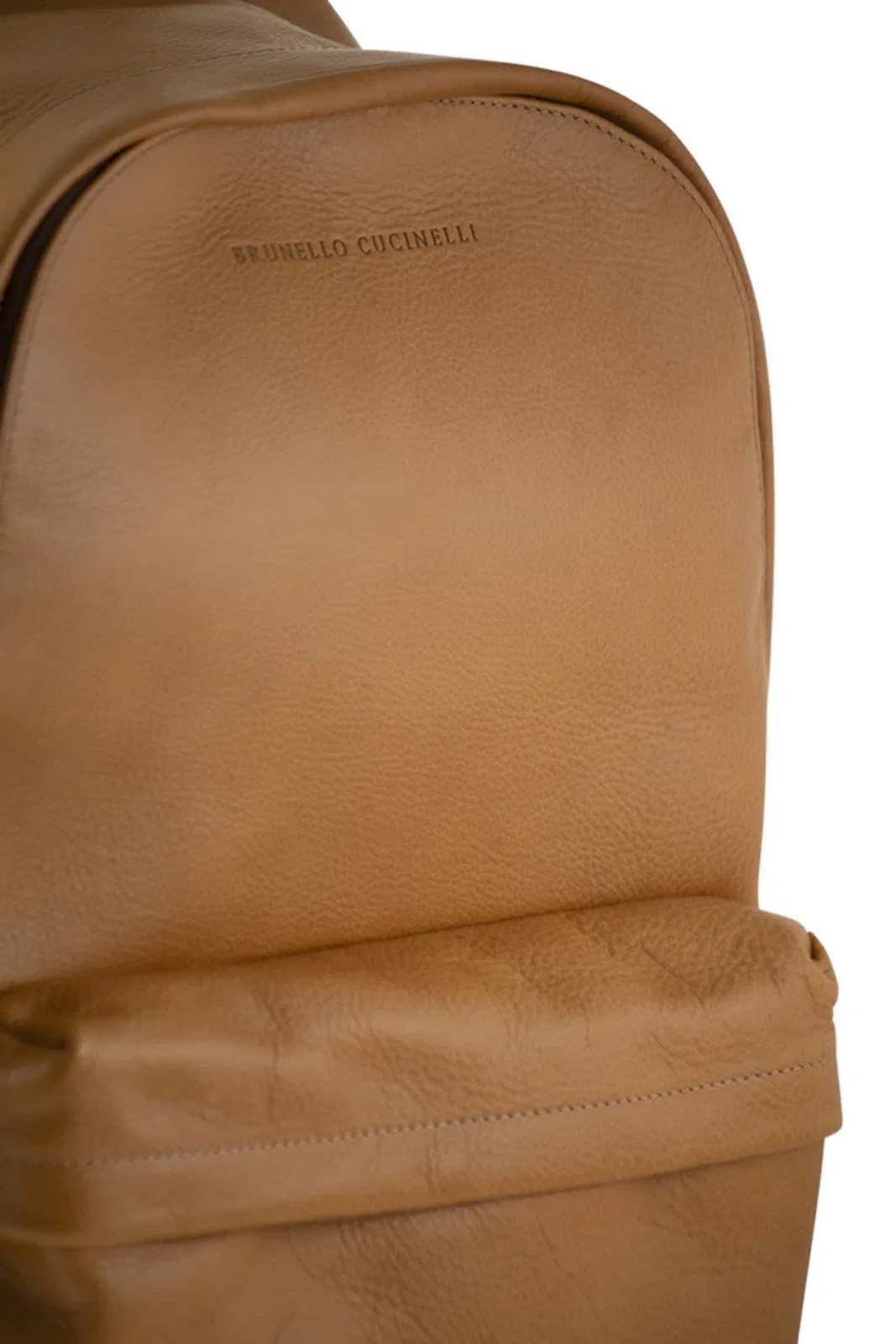 Brunello Cucinelli Grained Leather Backpack With Patch Pock