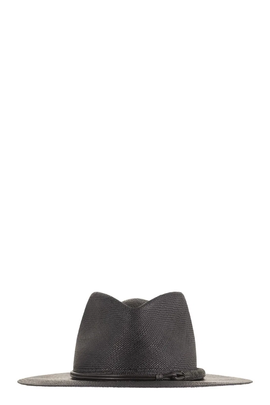 Brunello Cucinelli Straw Fedora With Precious Leather Band