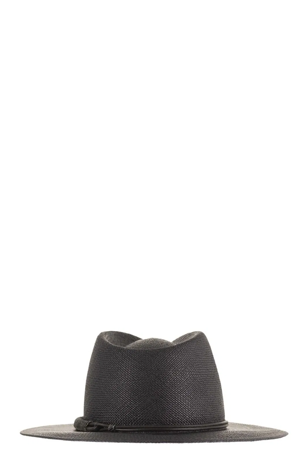 Brunello Cucinelli Straw Fedora With Precious Leather Band