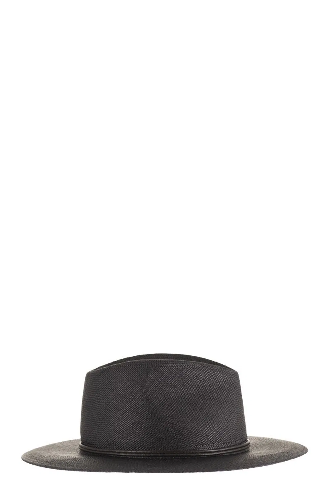 Brunello Cucinelli Straw Fedora With Precious Leather Band