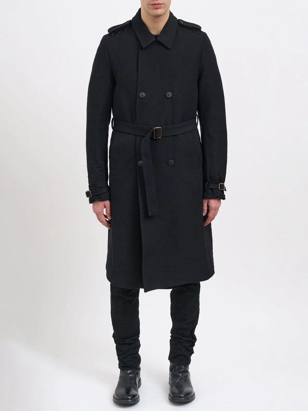 Poeme Bohemien Long Double-Breasted Trench Coat