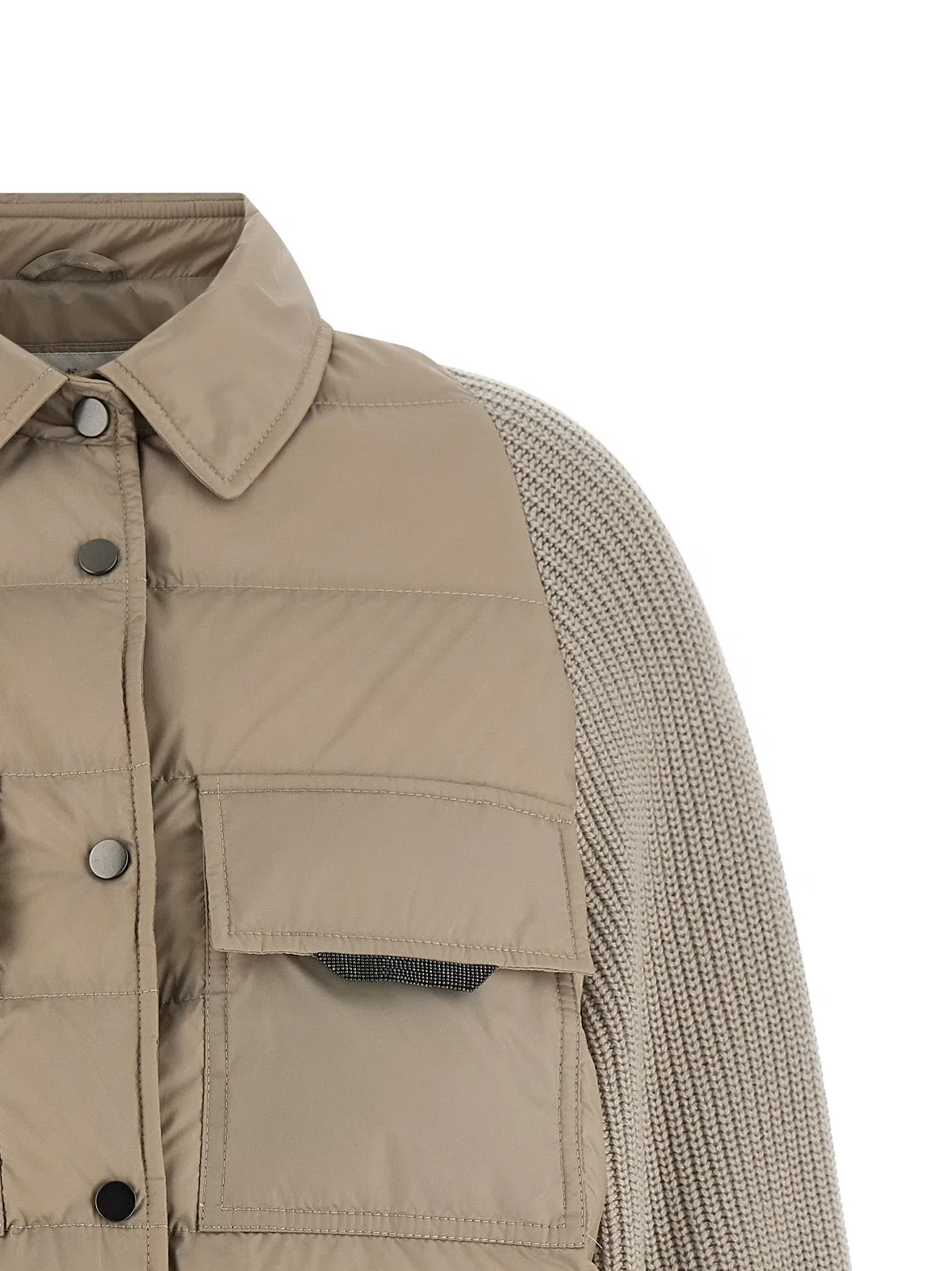 Brunello Cucinelli 'Shiny Flap Detail' Down Jacket