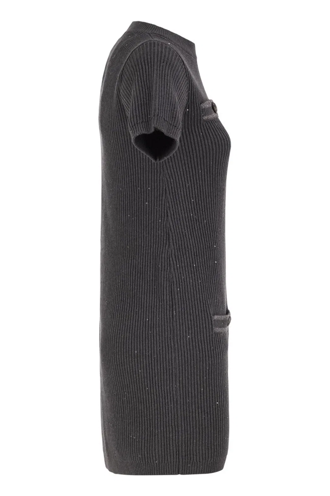 Brunello Cucinelli Ribbed Knit Dress With Sequins And Patch
