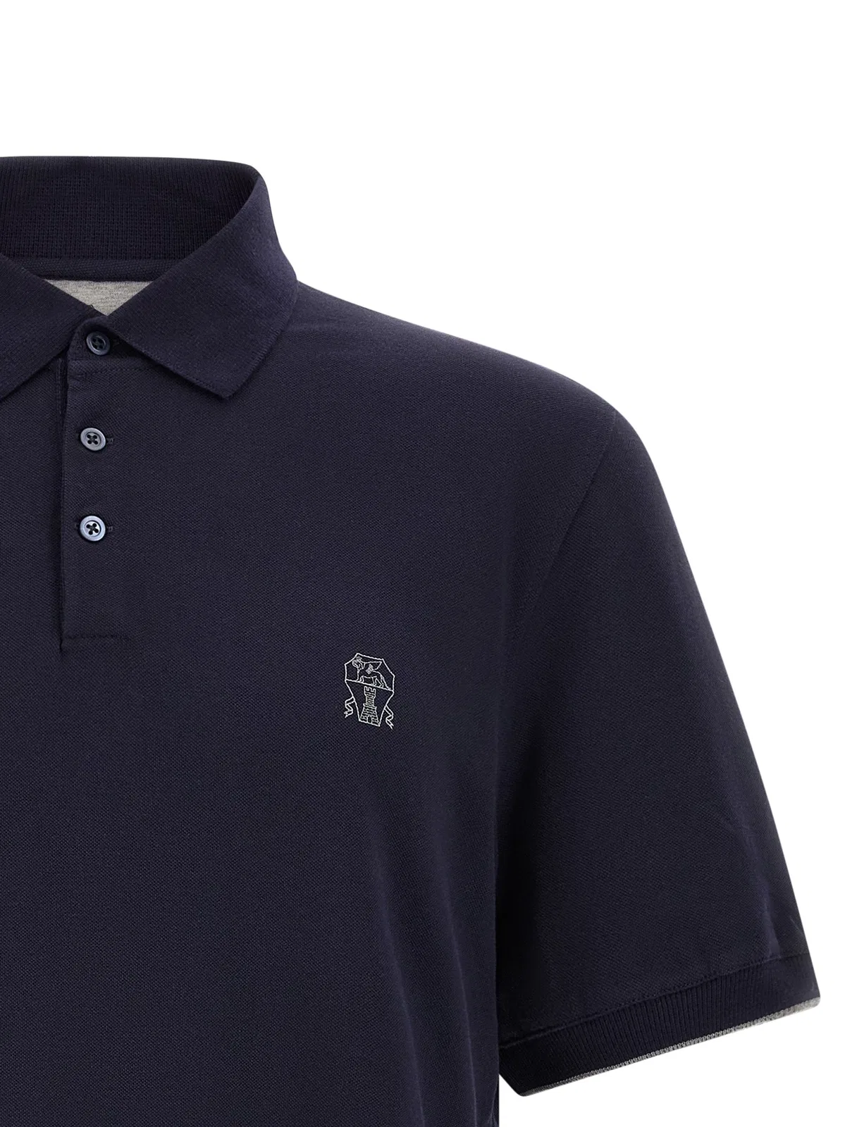 Brunello Cucinelli Logo Piqué Polo Shirt