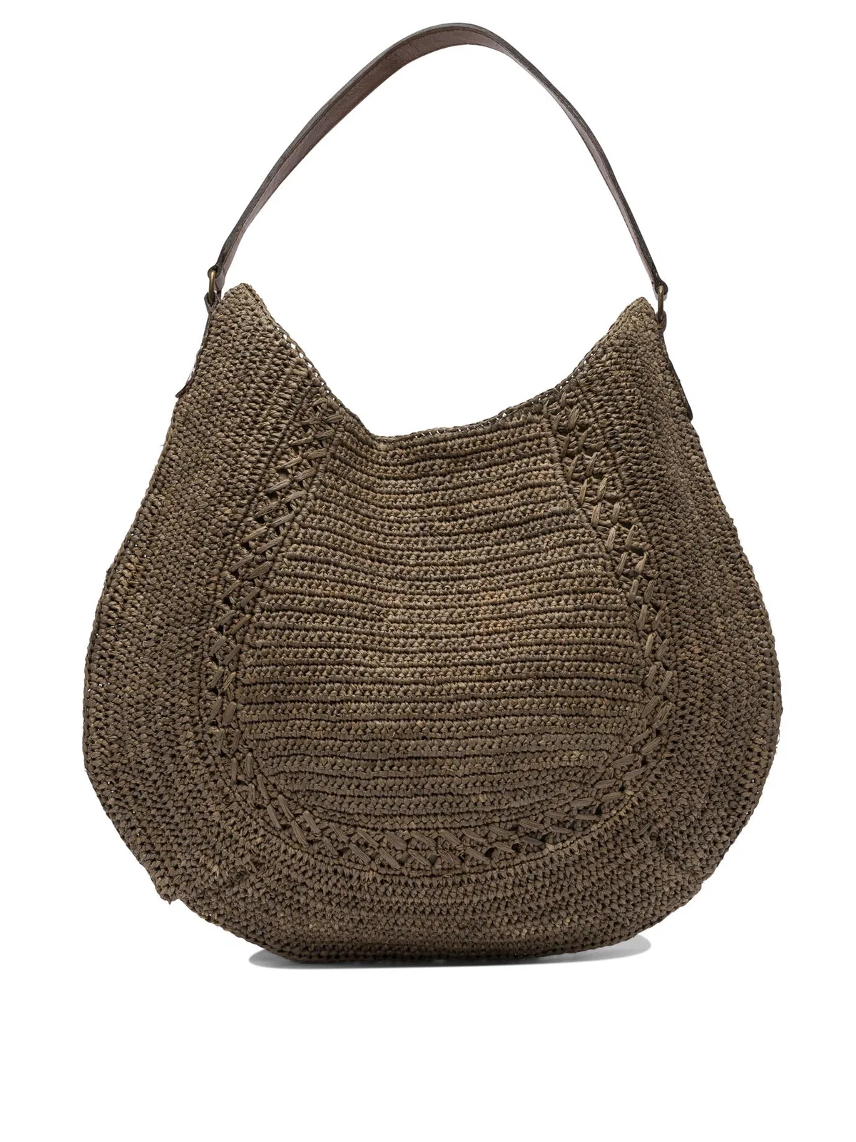 IBeliev Brown Raffia Shoulder Bag