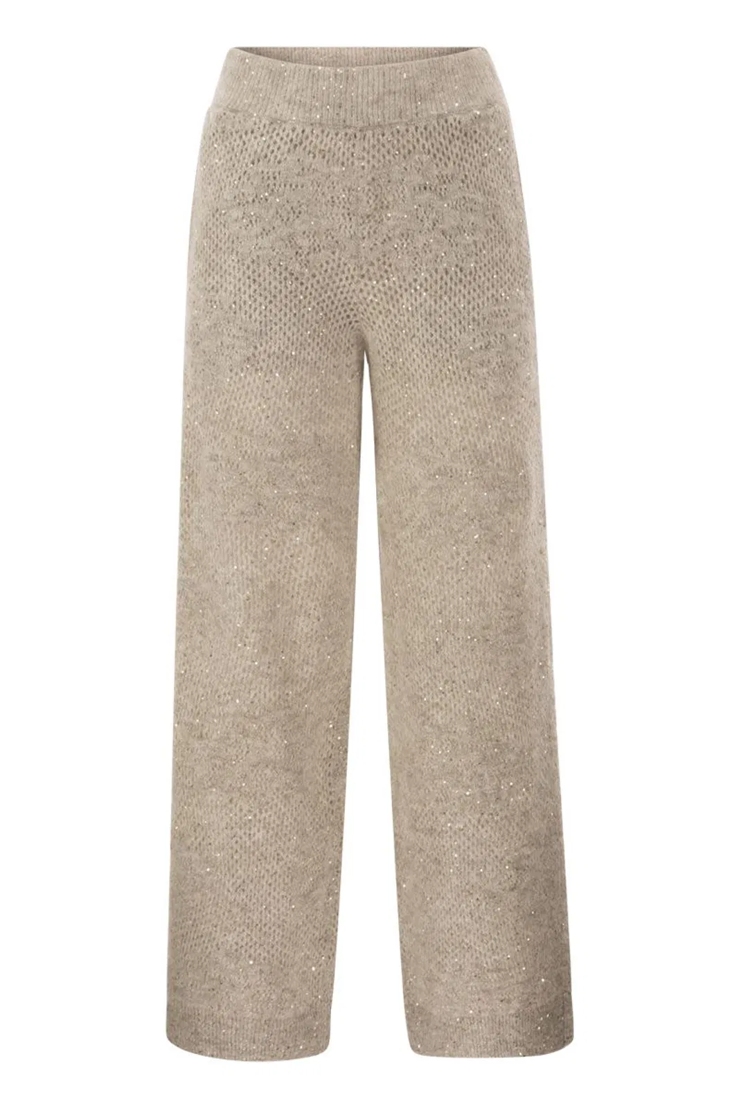 Brunello Cucinelli Open-Knit Trousers With Sequins