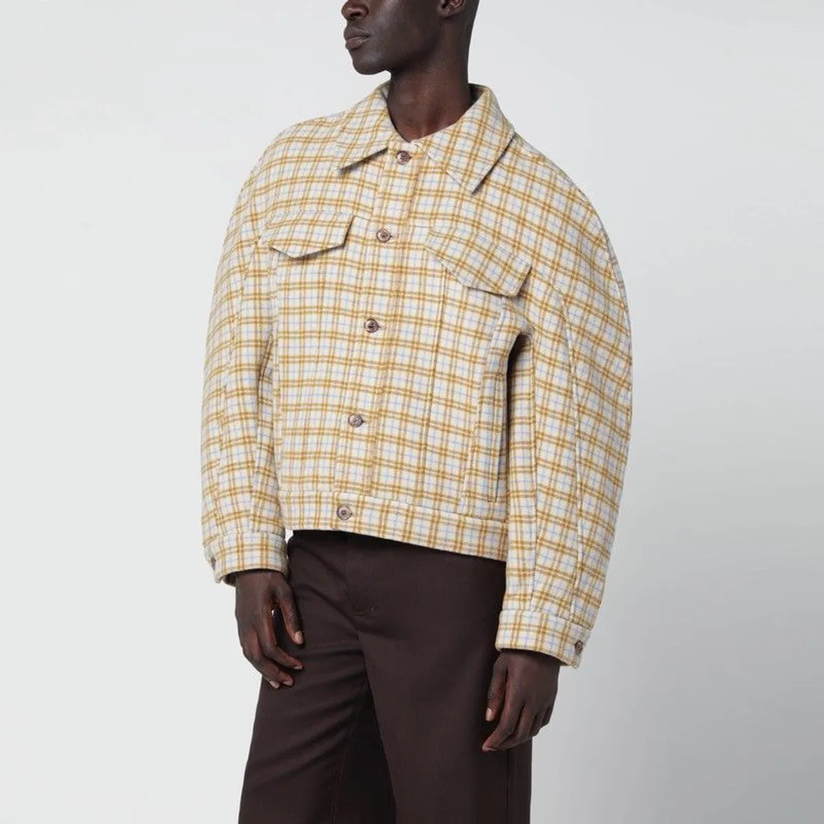 Sefr Séfr Matthieu Jacket In Checked Wool Clo