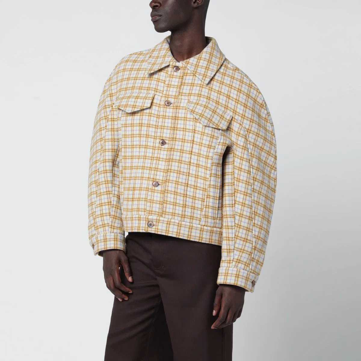 Sefr Séfr Matthieu Jacket In Checked Wool Clo