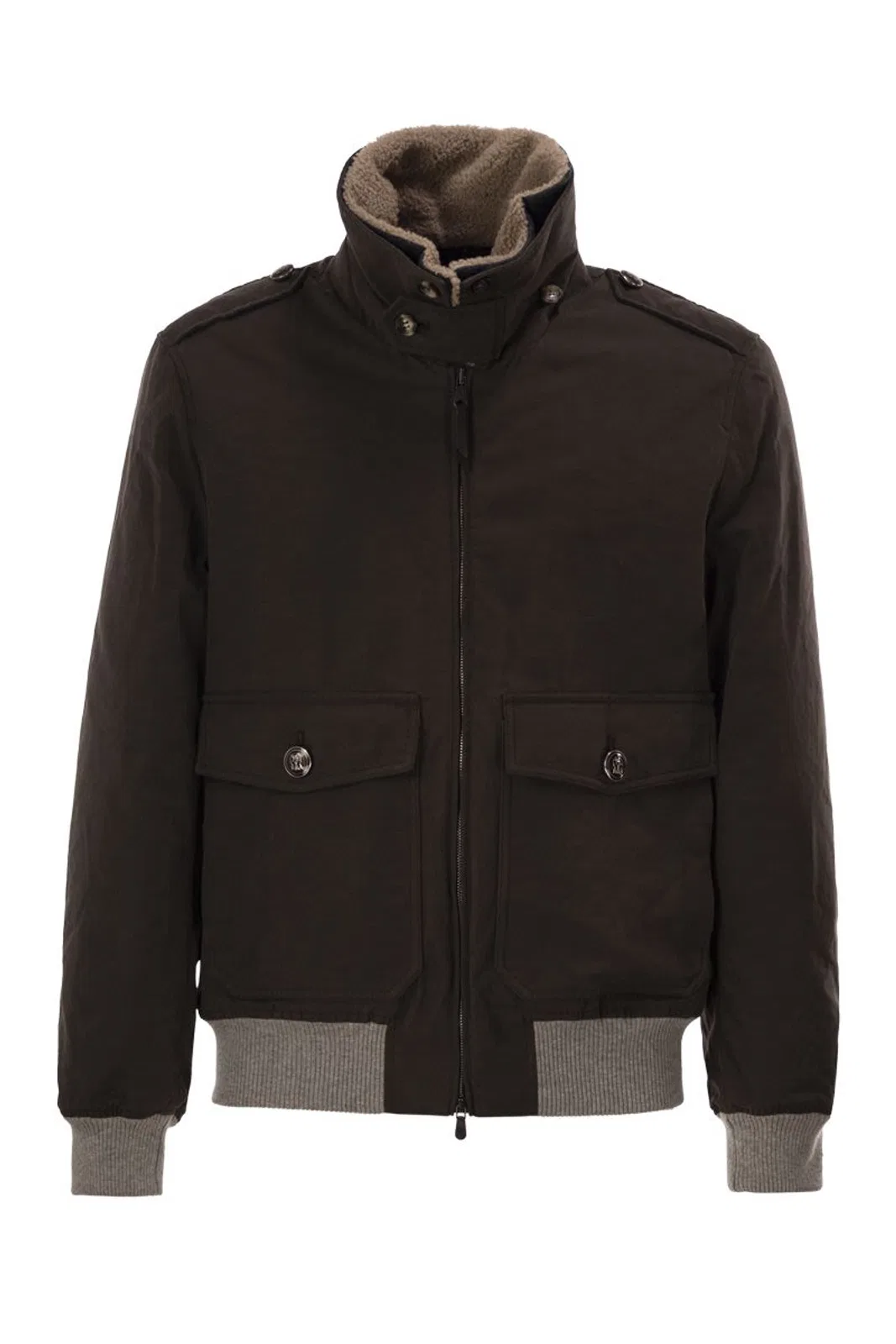 Brunello Cucinelli Padded Bomber Jacket With Shearling Coll