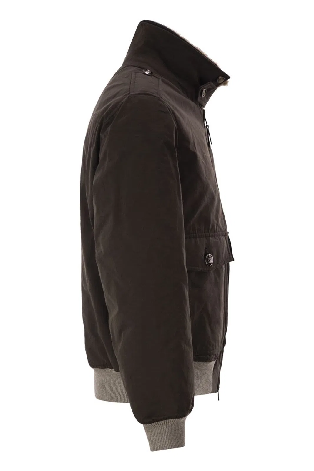 Brunello Cucinelli Padded Bomber Jacket With Shearling Coll