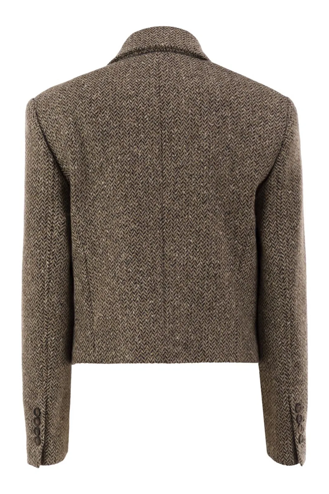 Brunello Cucinelli Double-Breasted Herringbone Blazer With 