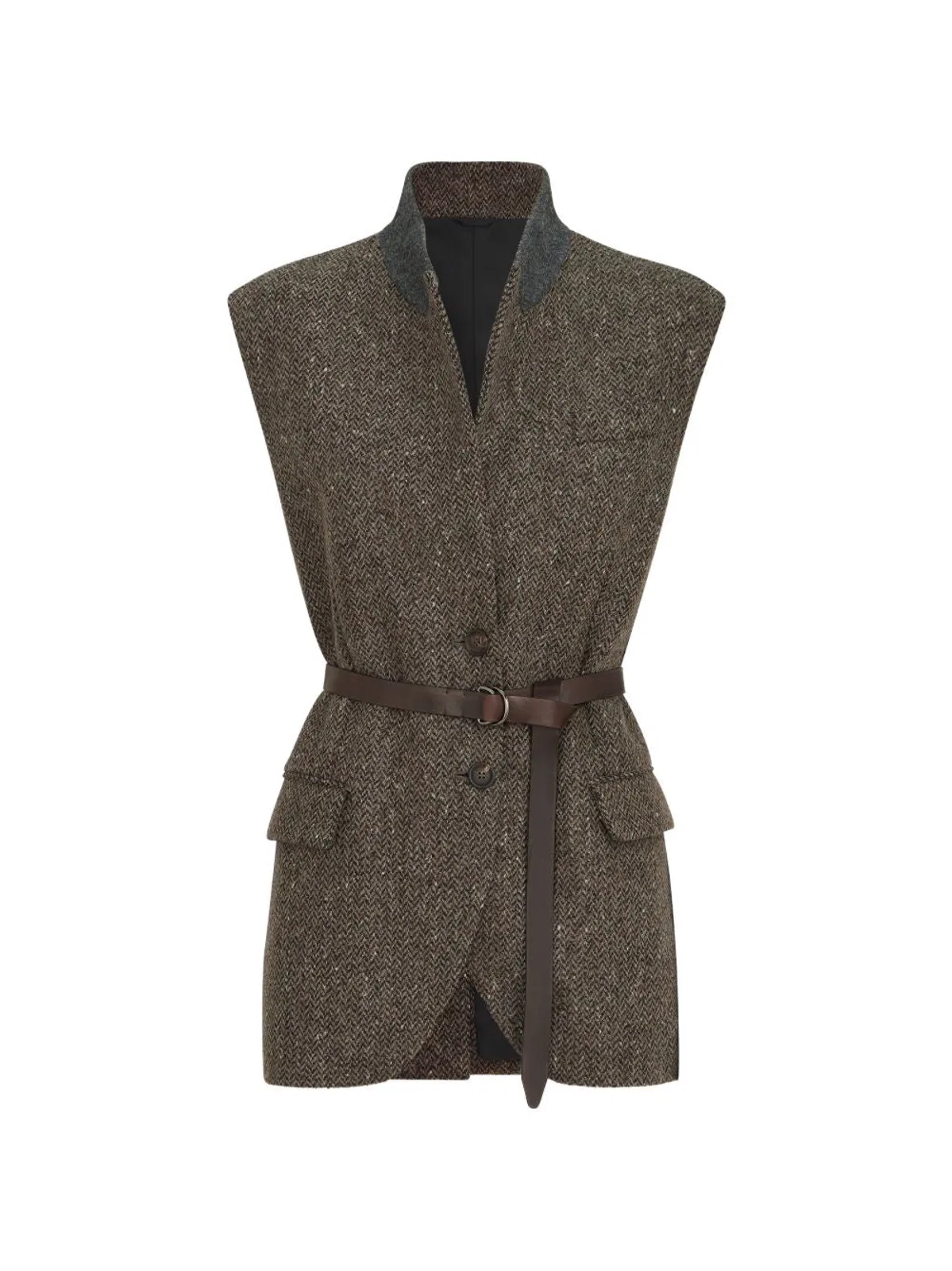 Brunello Cucinelli Brown Brunello Cucinelli Chevron Virgin 