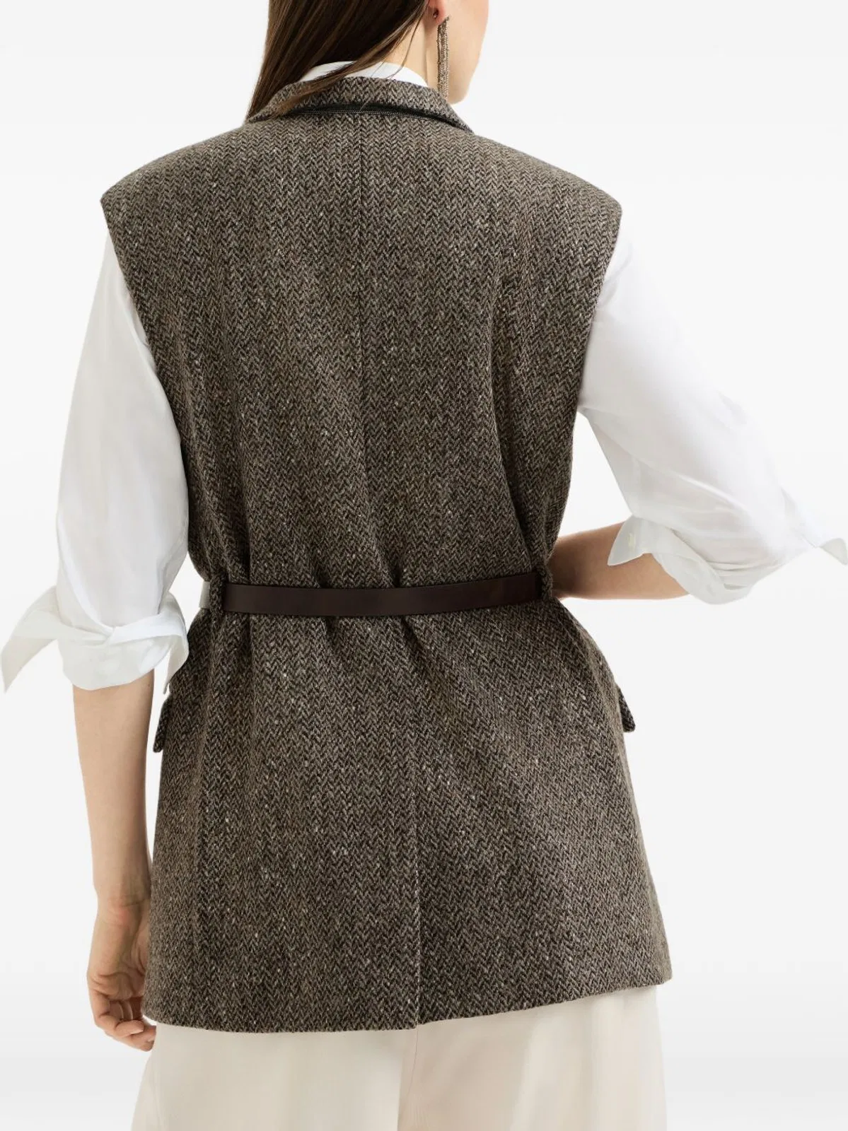 Brunello Cucinelli Brown Brunello Cucinelli Chevron Virgin 