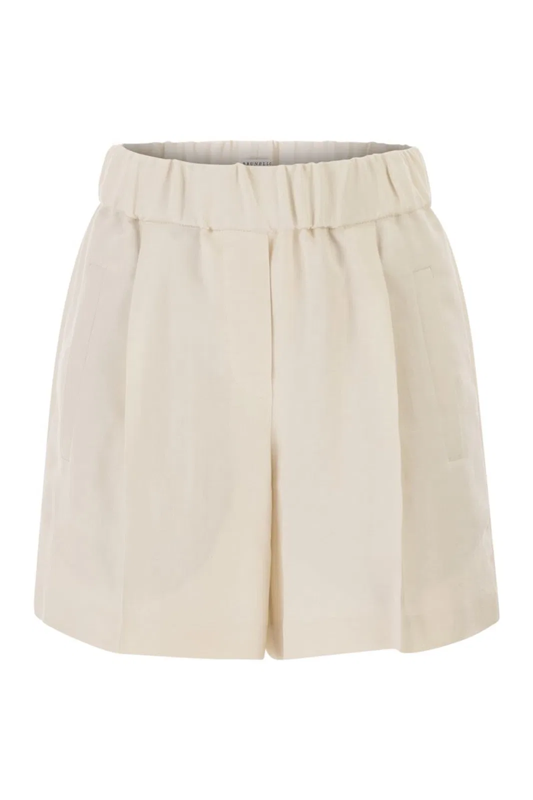 Brunello Cucinelli Baggy Shorts In Fluid Viscose And Linen 