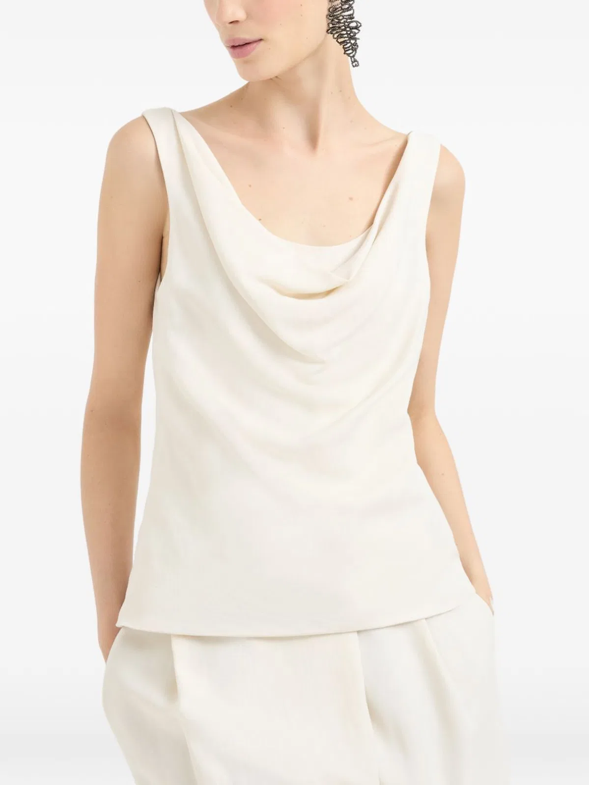 Brunello Cucinelli C579 Viscose Linen Top
