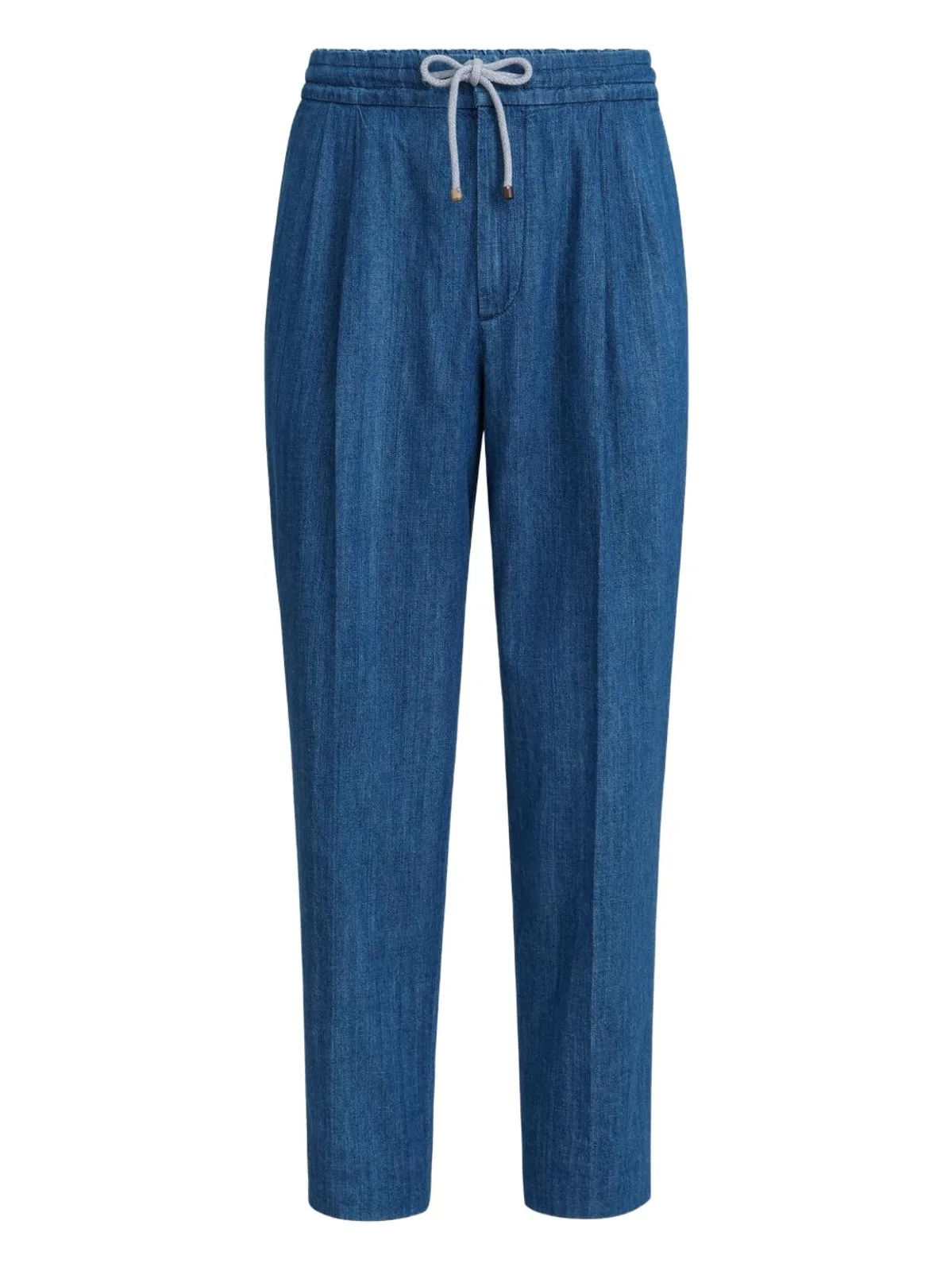 Brunello Cucinelli Lightweight Denim Trousers With Drawstri