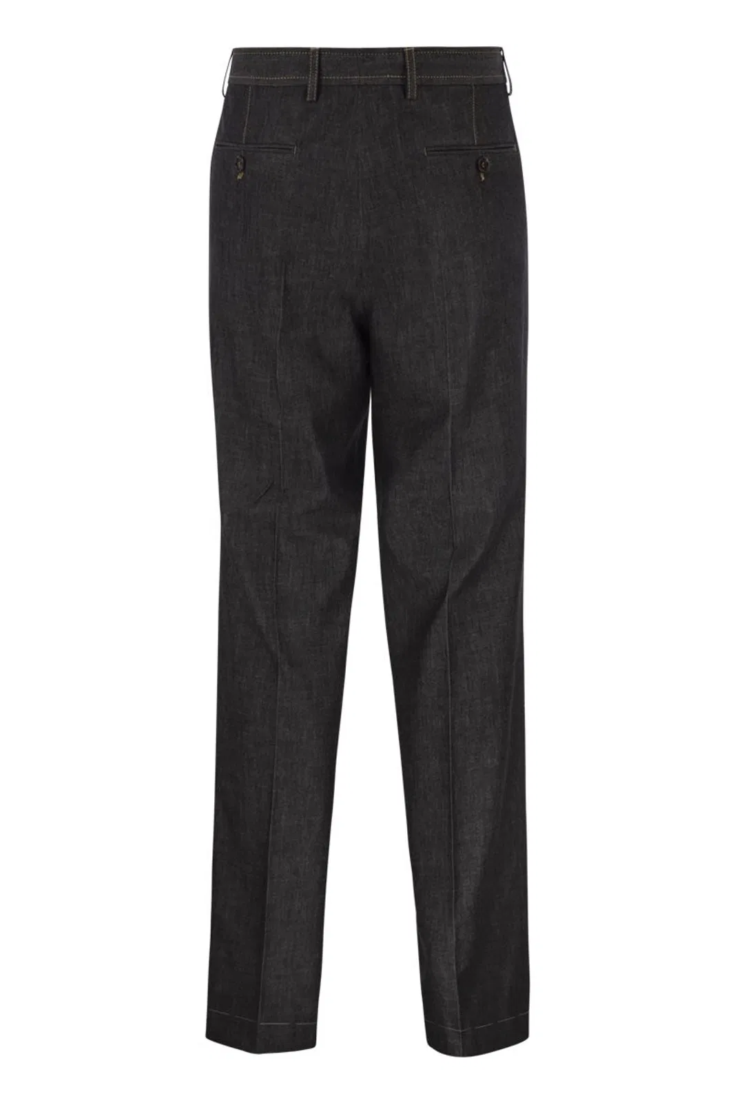 Brunello Cucinelli Tailored Cotton Denim Trousers With Plea