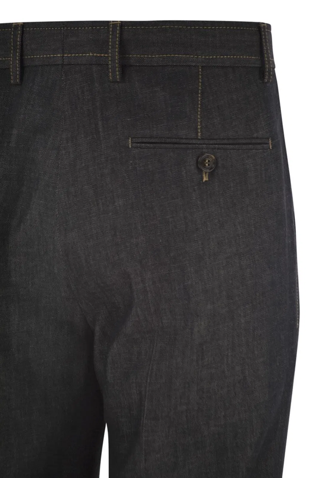 Brunello Cucinelli Tailored Cotton Denim Trousers With Plea