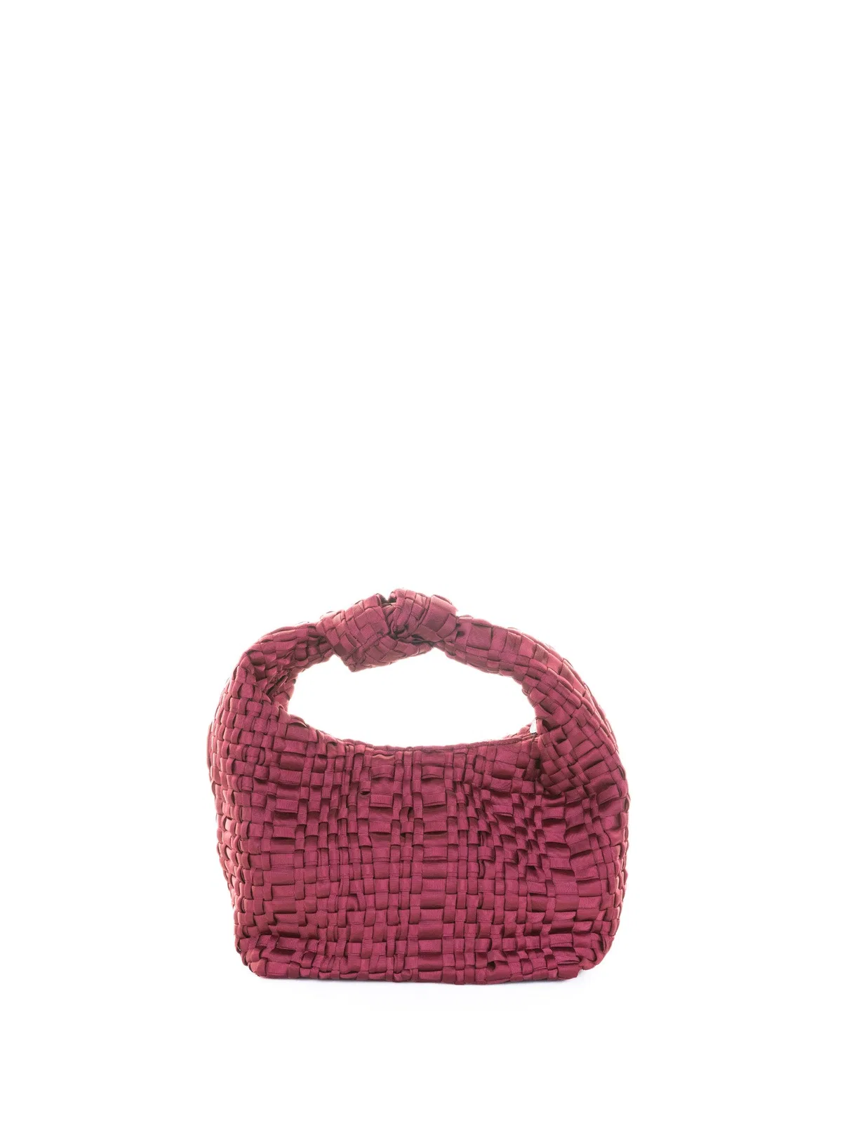 Maria La Rosa Mini Datolite Handbag In Burgundy Woven 